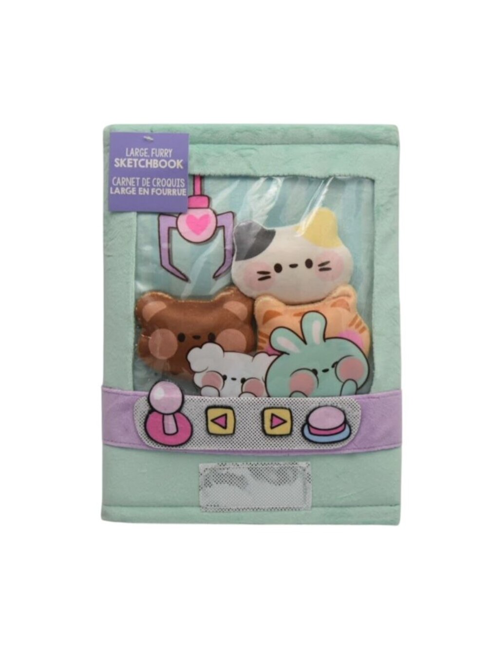 Kawaii Furry Game Console Sketchbook Mint Green Plush Notebook Cute Characters